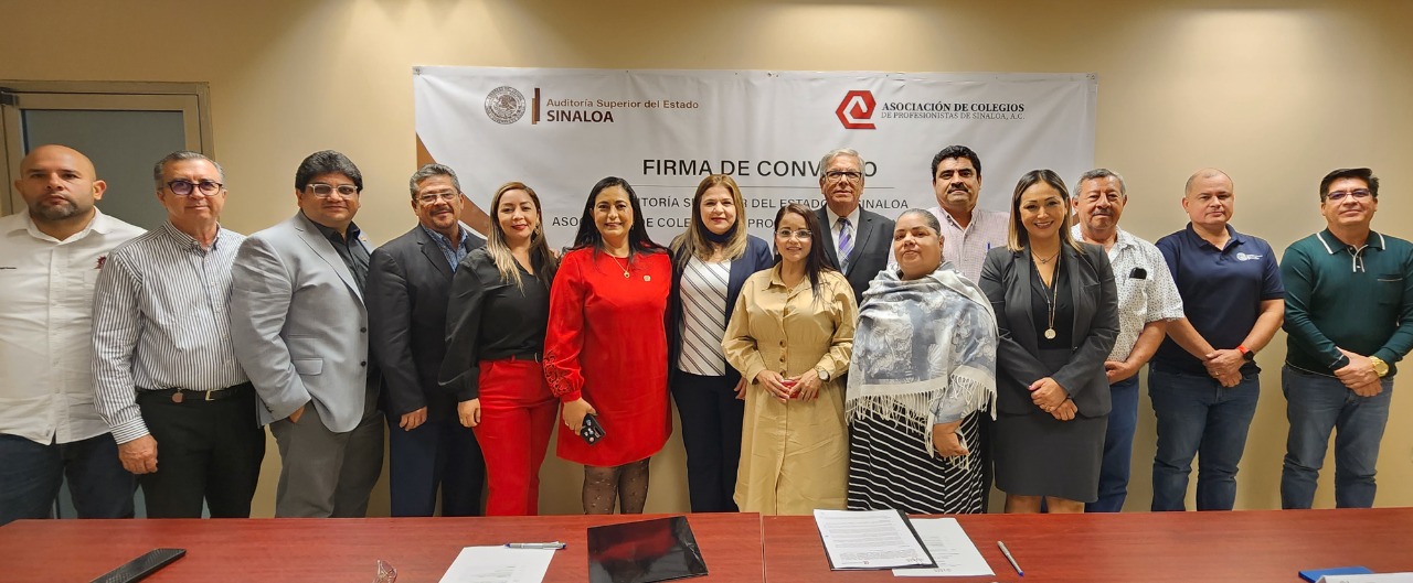 Celebra ASE y Asociación de Colegios de Profesionistas de Sinaloa, firma de convenio de colaboración.